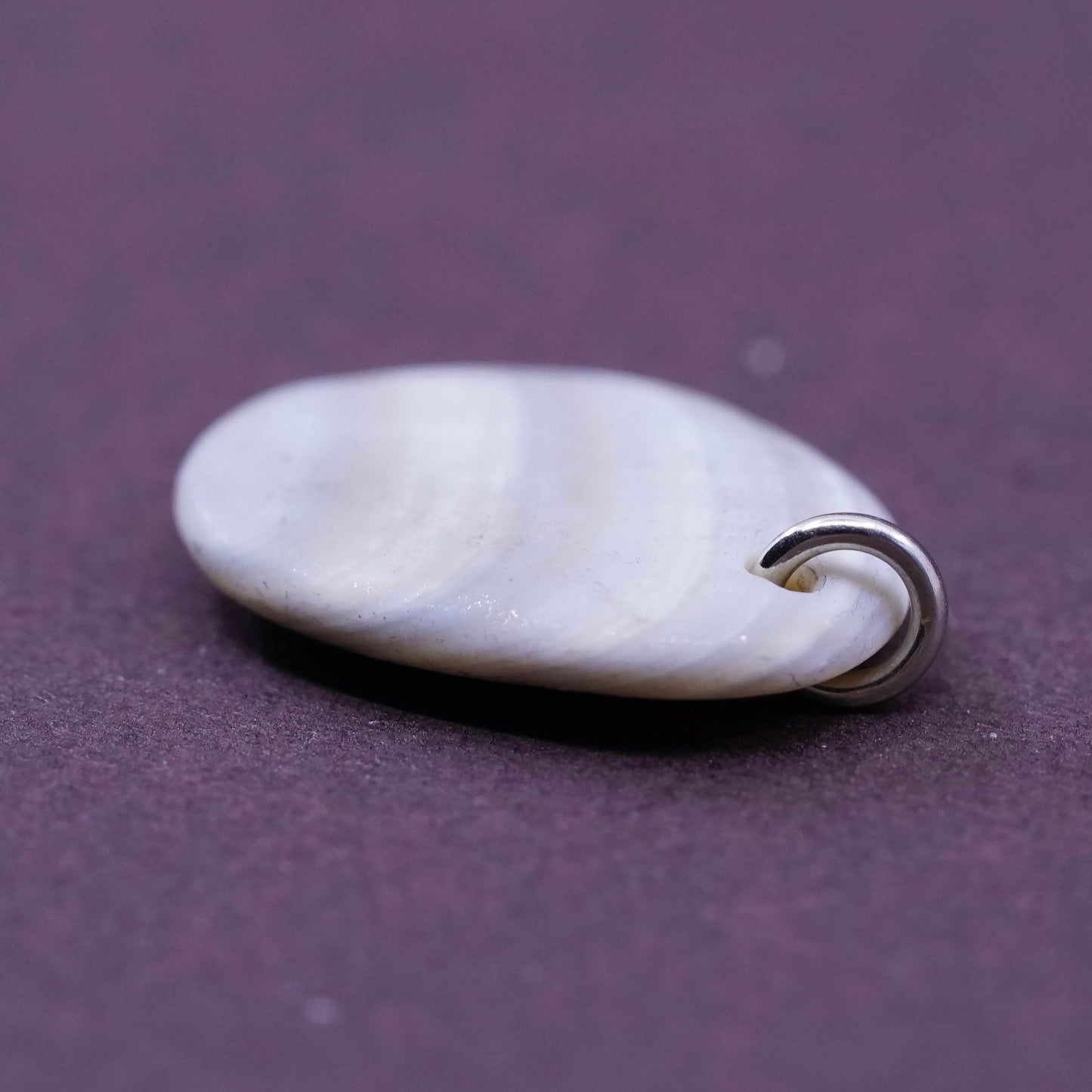Vintage Sterling 925 silver handmade pendant charm with lace agate