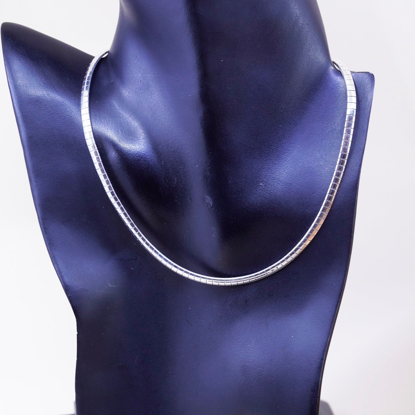 16”, 4mm, vintage Italy Sterling silver omega chain, Italy 925 necklace