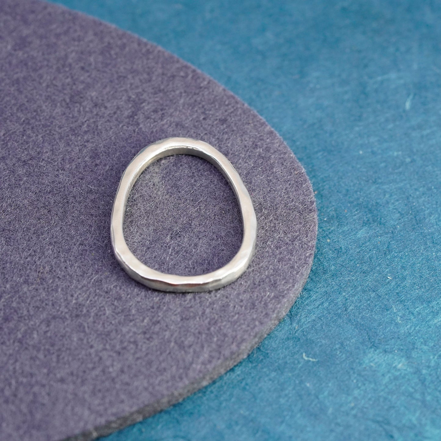 vintage Sterling silver handmade pendant, 925 oval circle charm