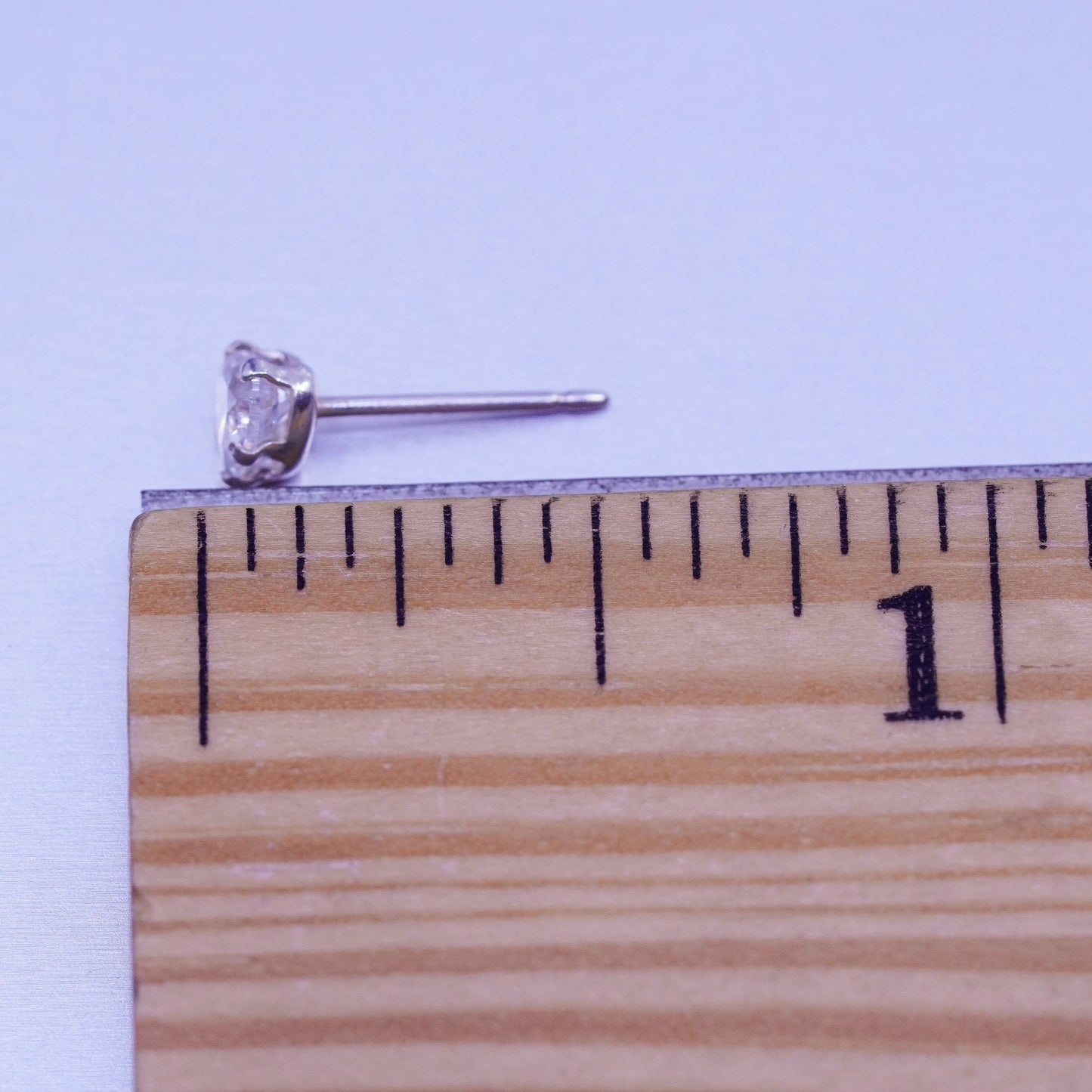 Vintage Sterling 925 silver earrings, studs with heart cz