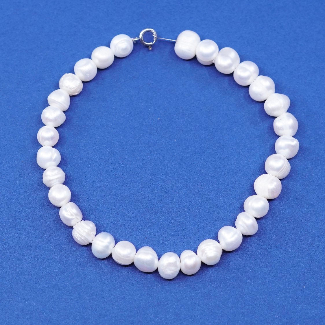 7", Sterling silver handmade bracelet, 925 clasp w/ freshwater pearl beads