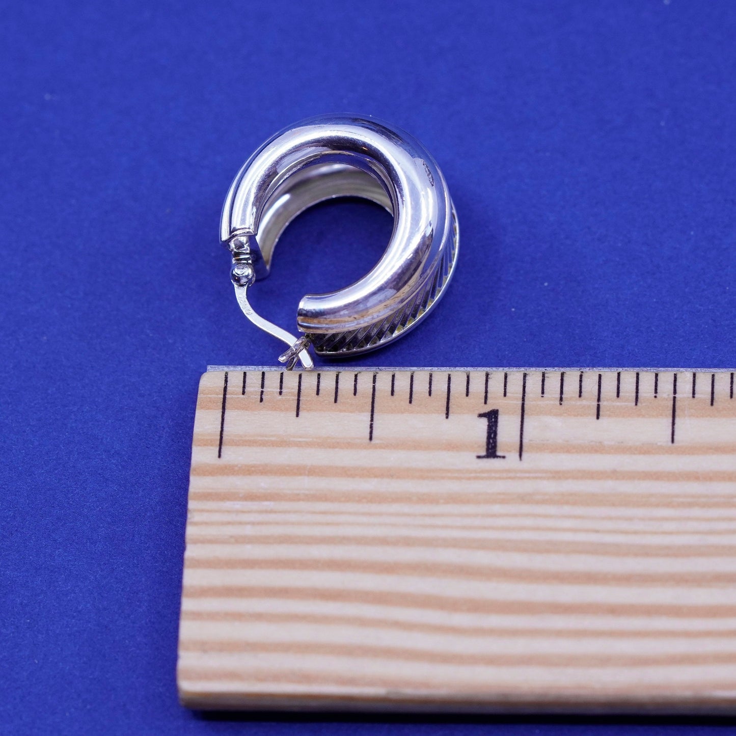 0.75”, sterling 925 silver loop earrings, lightweight Huggie Hoop Earrings