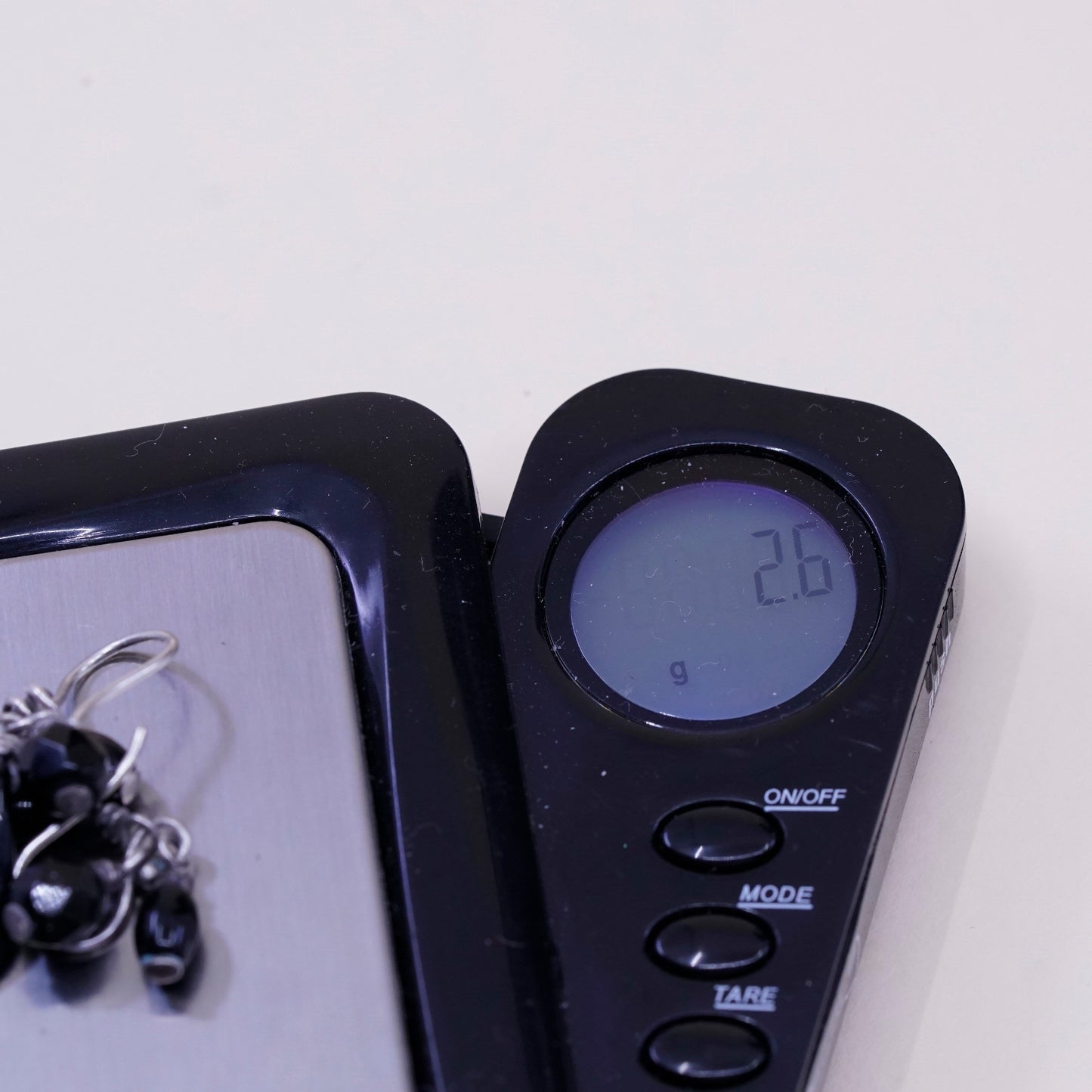 Vintage Sterling 925 silver handmade earrings with teardrop obsidian drops