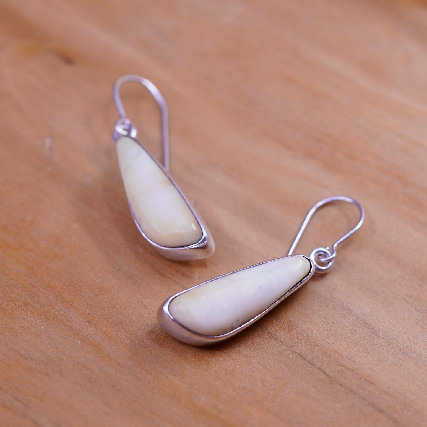 Vintage Sterling 925 silver handmade dangles with jasper