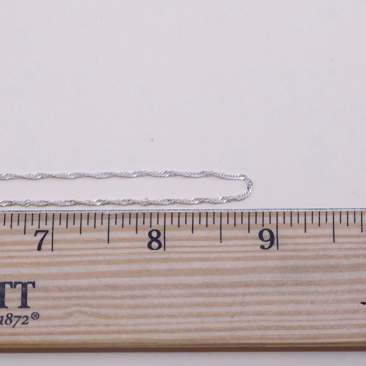 18”, 1.6mm, vtg sterling silver Italy 925 silver twisted curb chain, necklace