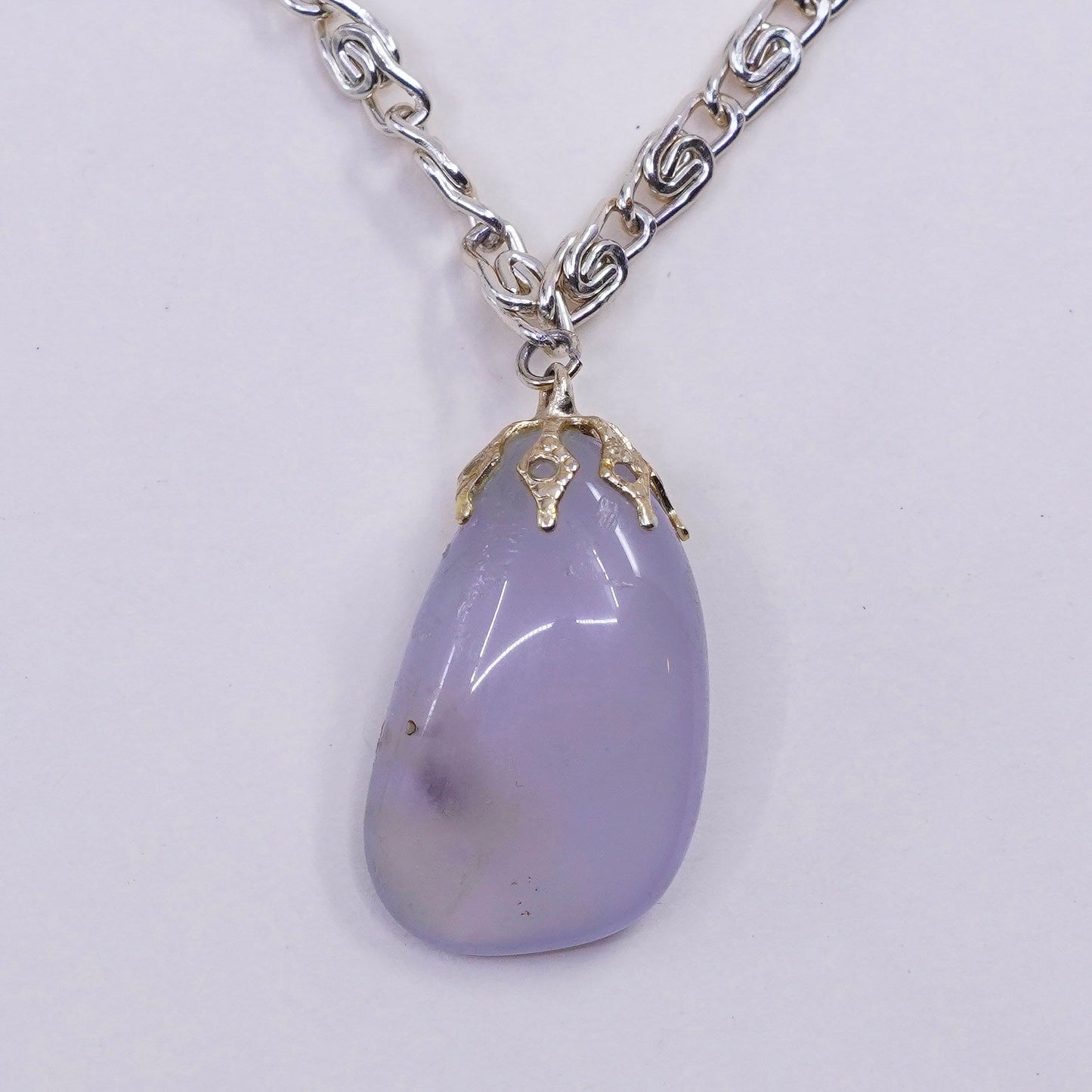 18”, vermeil gold over sterling silver necklace, 925 chain moonstone pendant