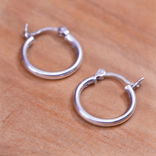 0.5”, vintage Sterling silver hoop earrings, 925 hoops