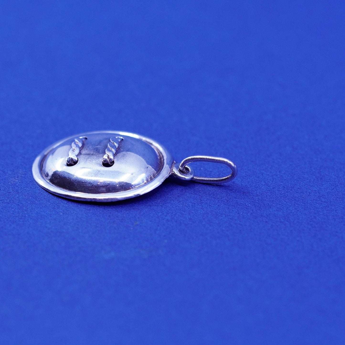 Vintage Sterling silver handmade pendant, 925 button charm