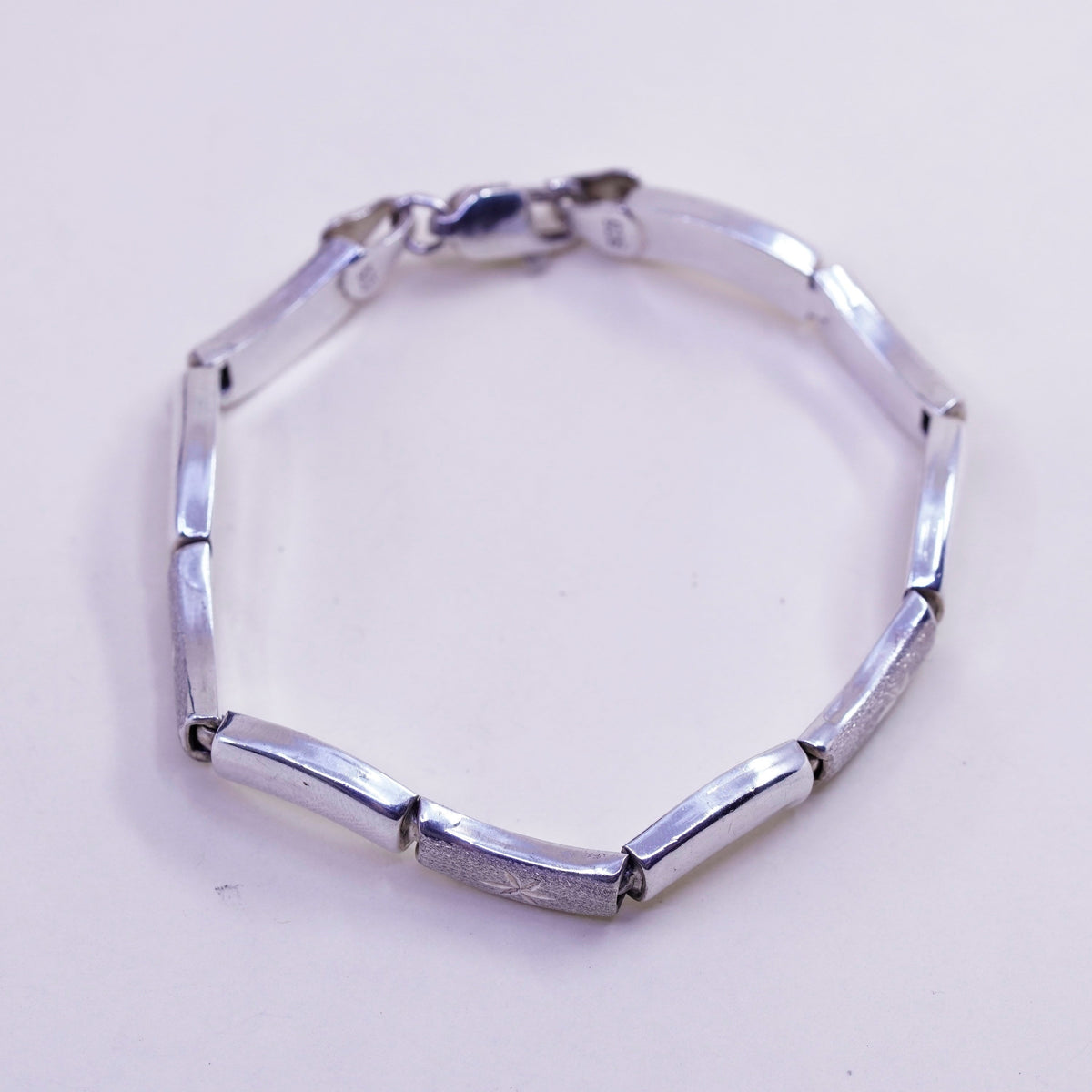 6.75”, 7mm, vintage Italy Sterling silver chain, 925 tennis bracelet