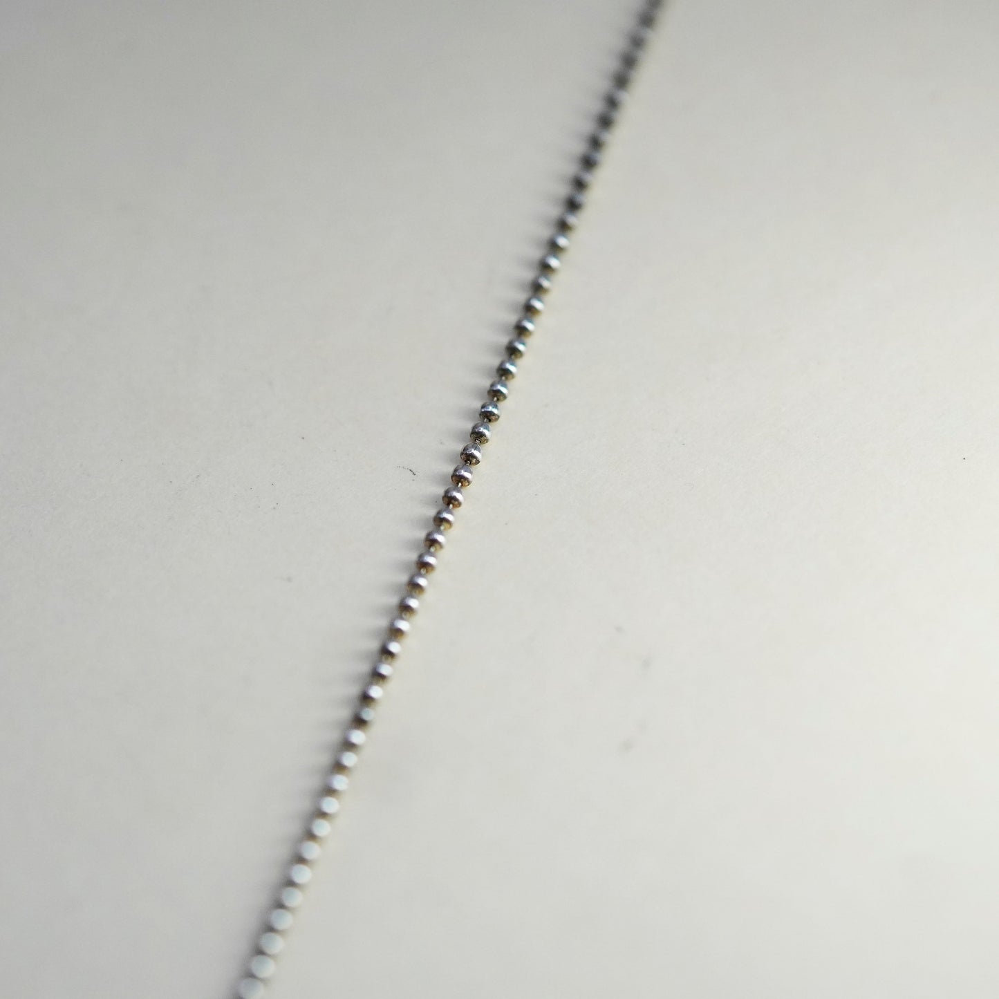 18”, 1mm, Vintage sterling silver beads chain, 925 necklace