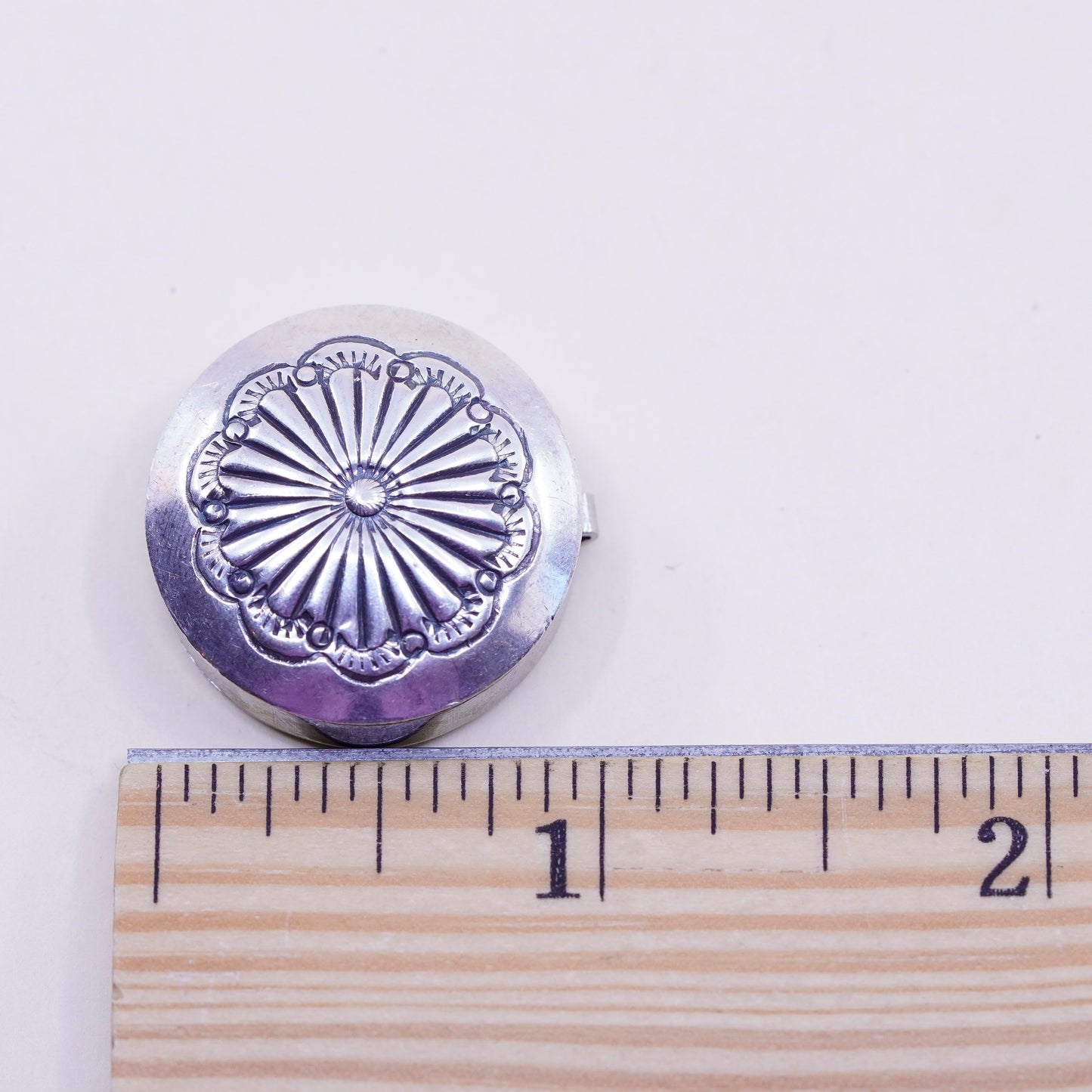Vintage Native American handmade Sterling 925 silver button cover