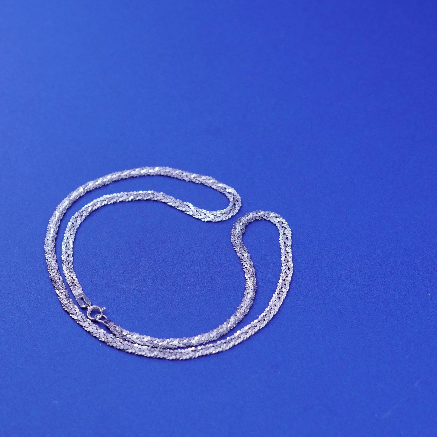 20”, 5mm, vintage Sterling silver handmade necklace, 925 woven s link chain