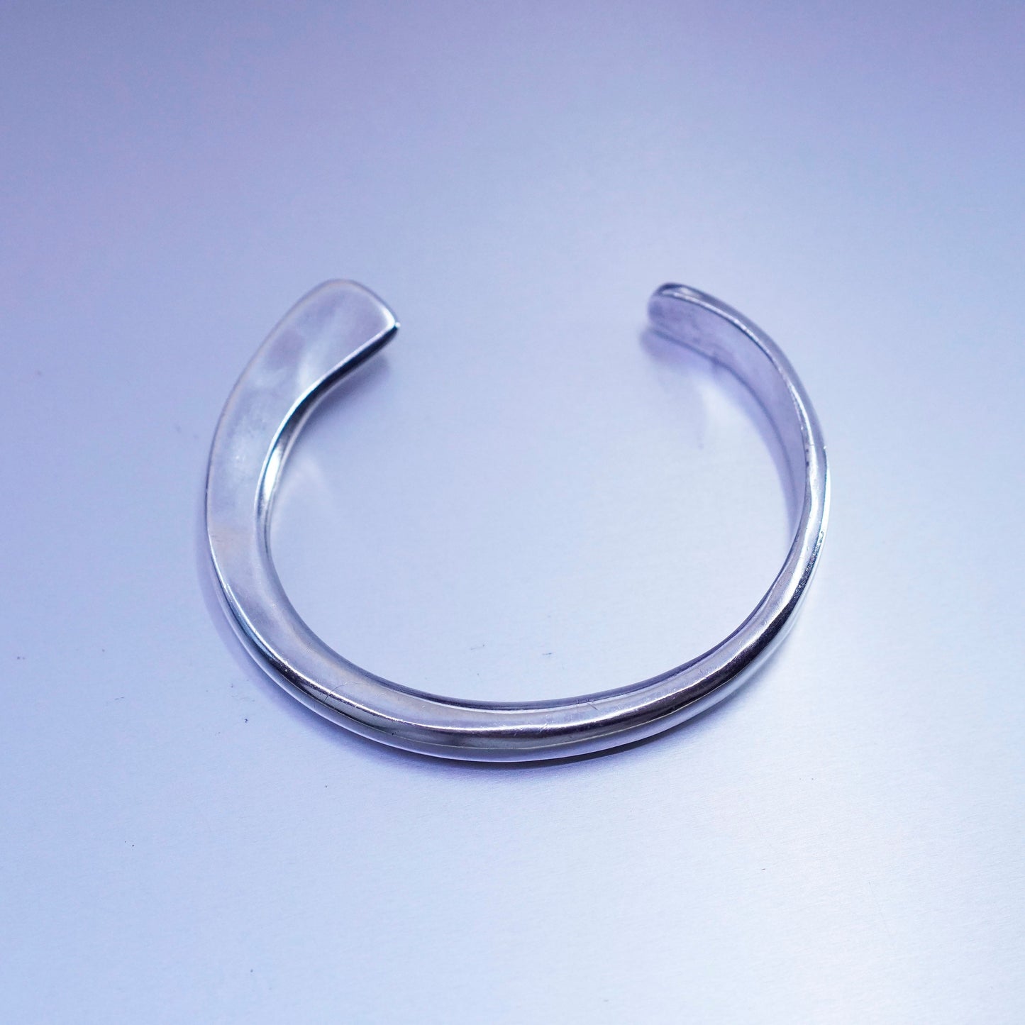 6.5”, Vintage Sterling 925 silver handmade bracelet, bold Simple cuff