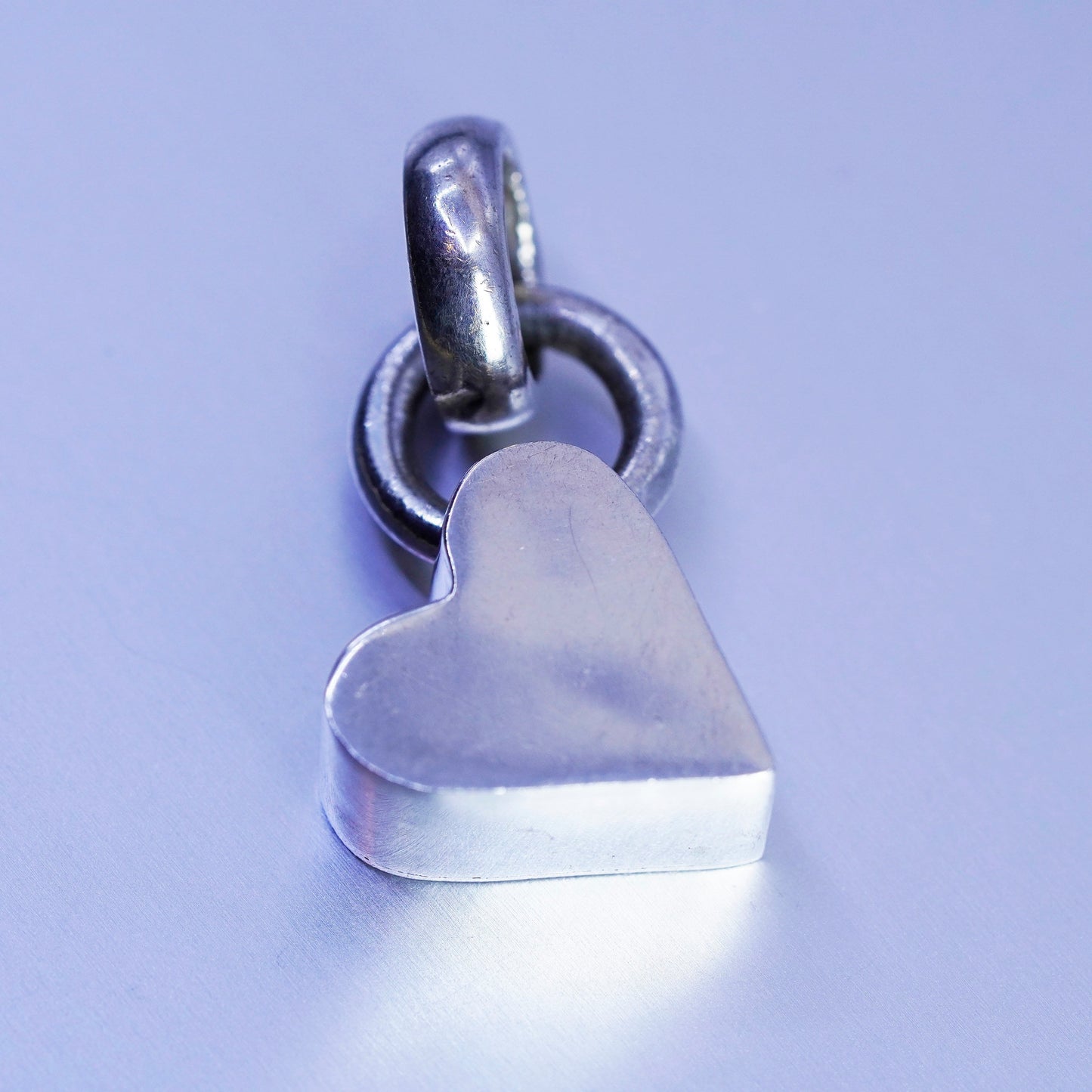 antique sterling 925 silver handmade cube heart pendant