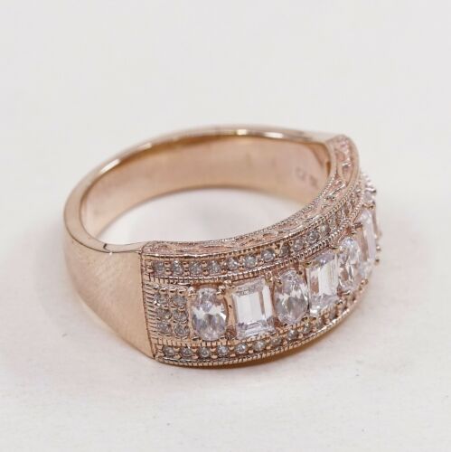 Sz 10, 3.47ctw Bella Luce Vanna K Emerald Cut Eterno Sterling Silver Band Ring