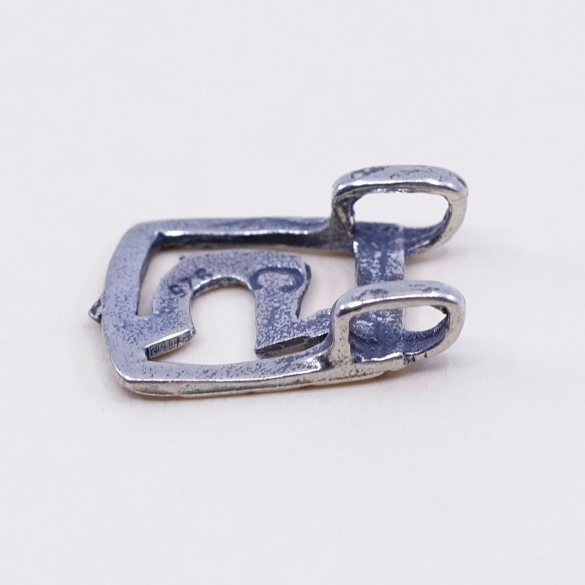 Vintage sterling silver handmade pendant, 925 number 5, stamped 925