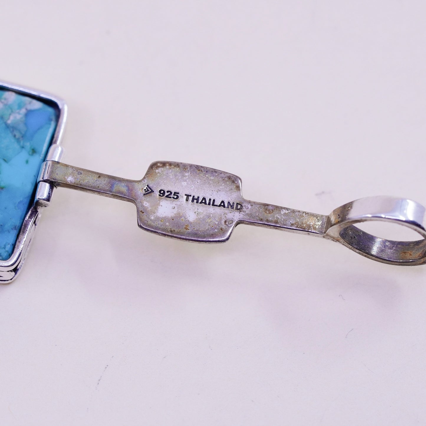 vintage silpada sterling silver pendant, 925 life of tree with Square Turquoise