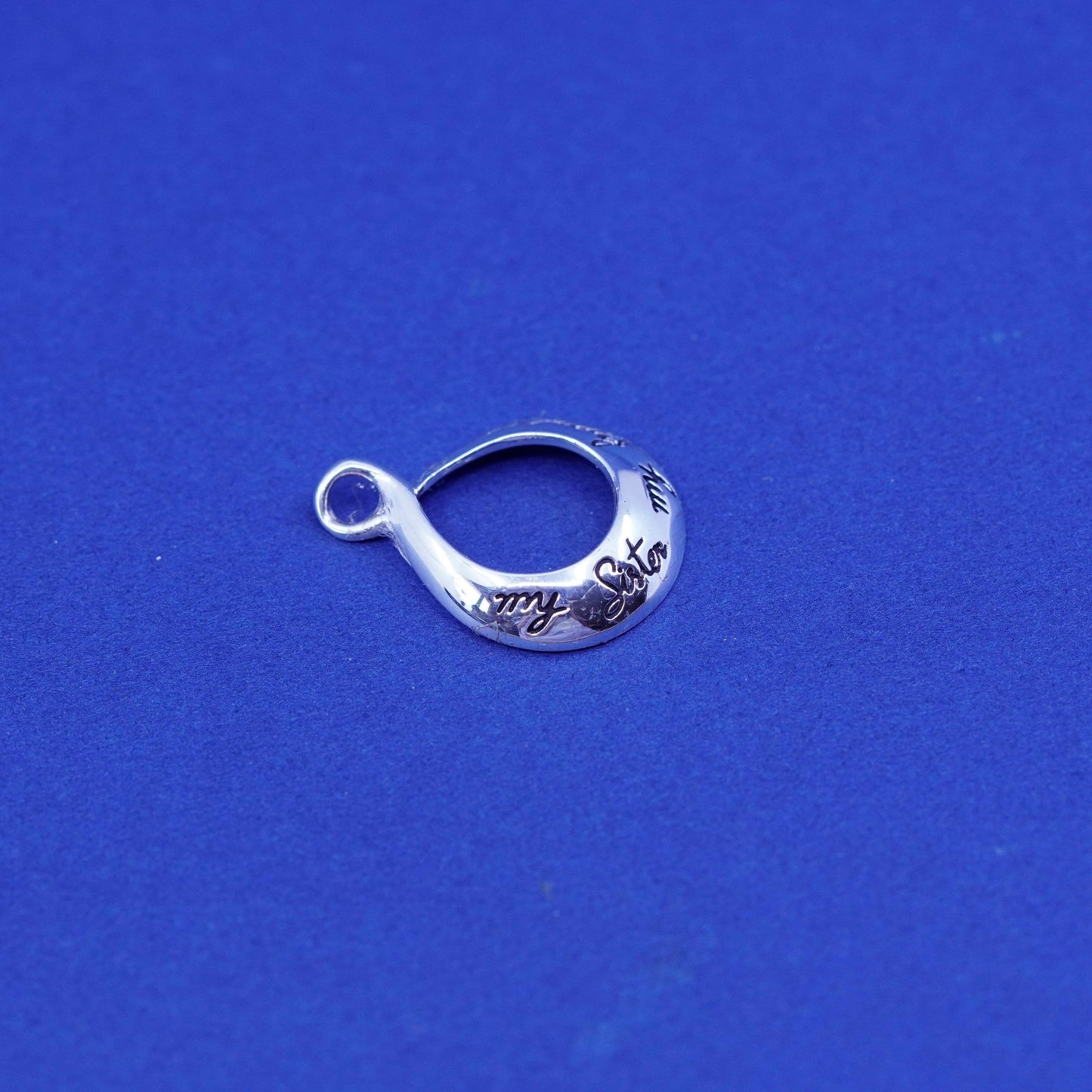 Sterling silver handmade prayer pendant, 925 infinity loop “my sister, friend”