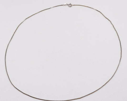 20”, 1mm, Vintage vermeil gold over sterling 925 silver box chain, necklace