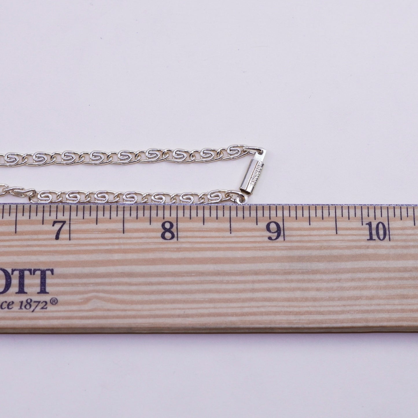 18”, vermeil gold over sterling silver necklace, 925 chain moonstone pendant