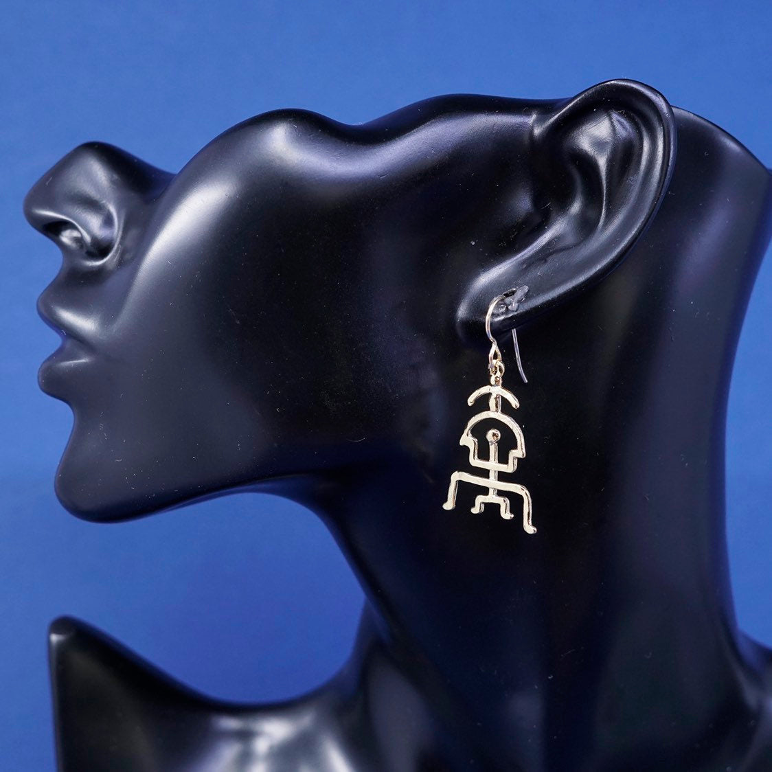 Gold over Sterling silver handmade Hammered earrings, 925 Mayan ancient texture