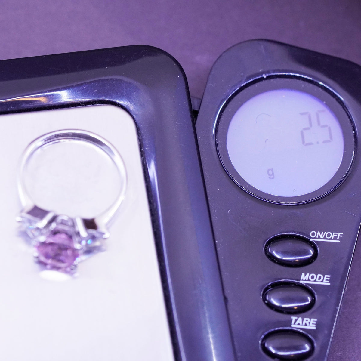 Size 5, vintage Sterling 925 silver ring with pink and clear cz