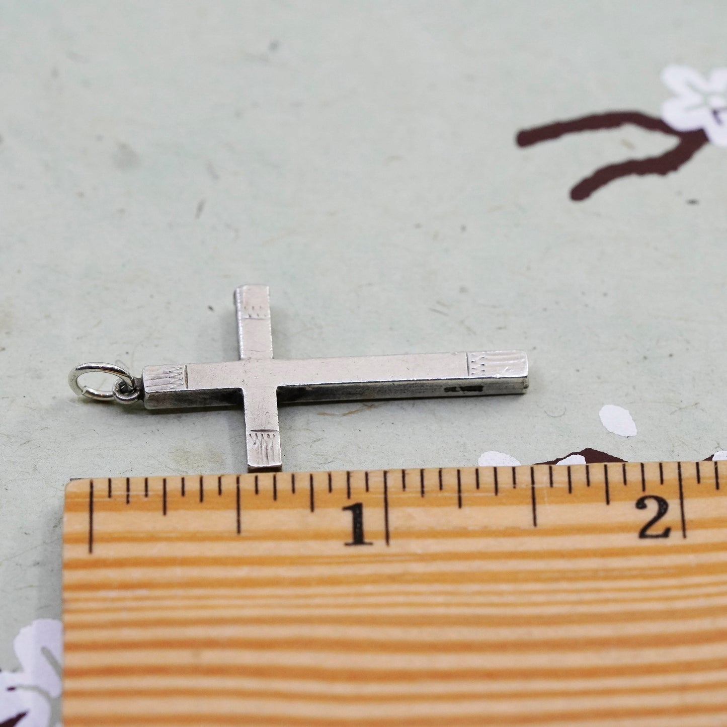 Vintage Sterling silver pendant, 925 cross charm
