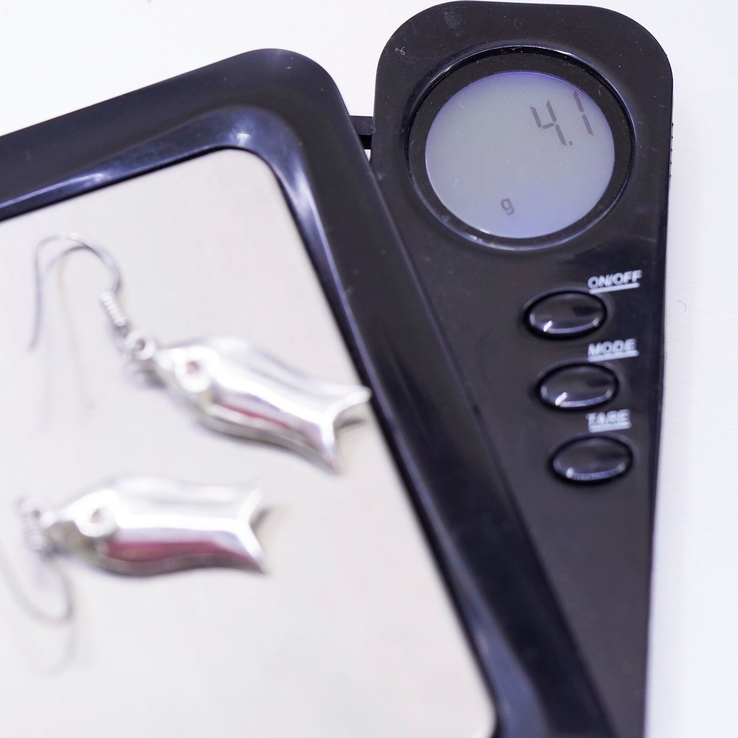 Vintage Sterling 925 silver fish earrings
