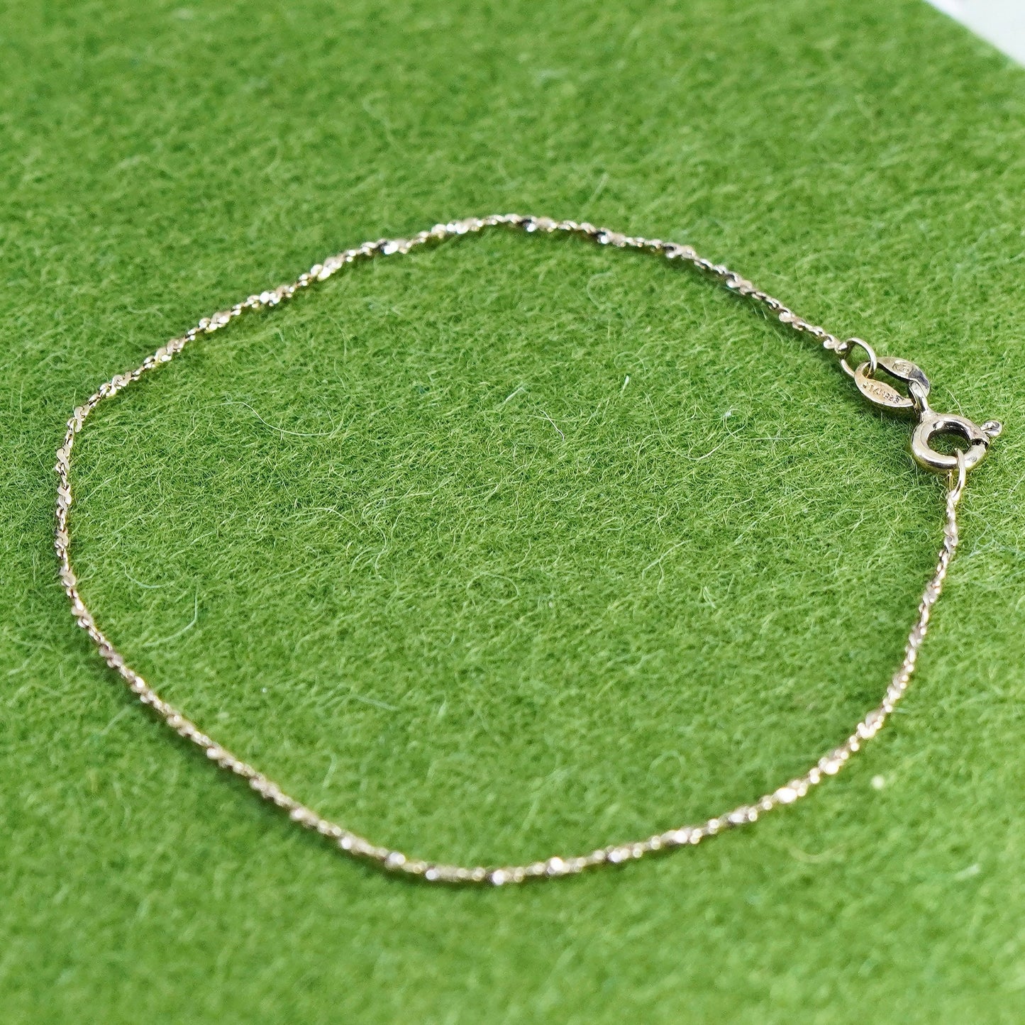 7”, Vintage vermeil gold over twisted sterling 925 silver S link chain bracelet