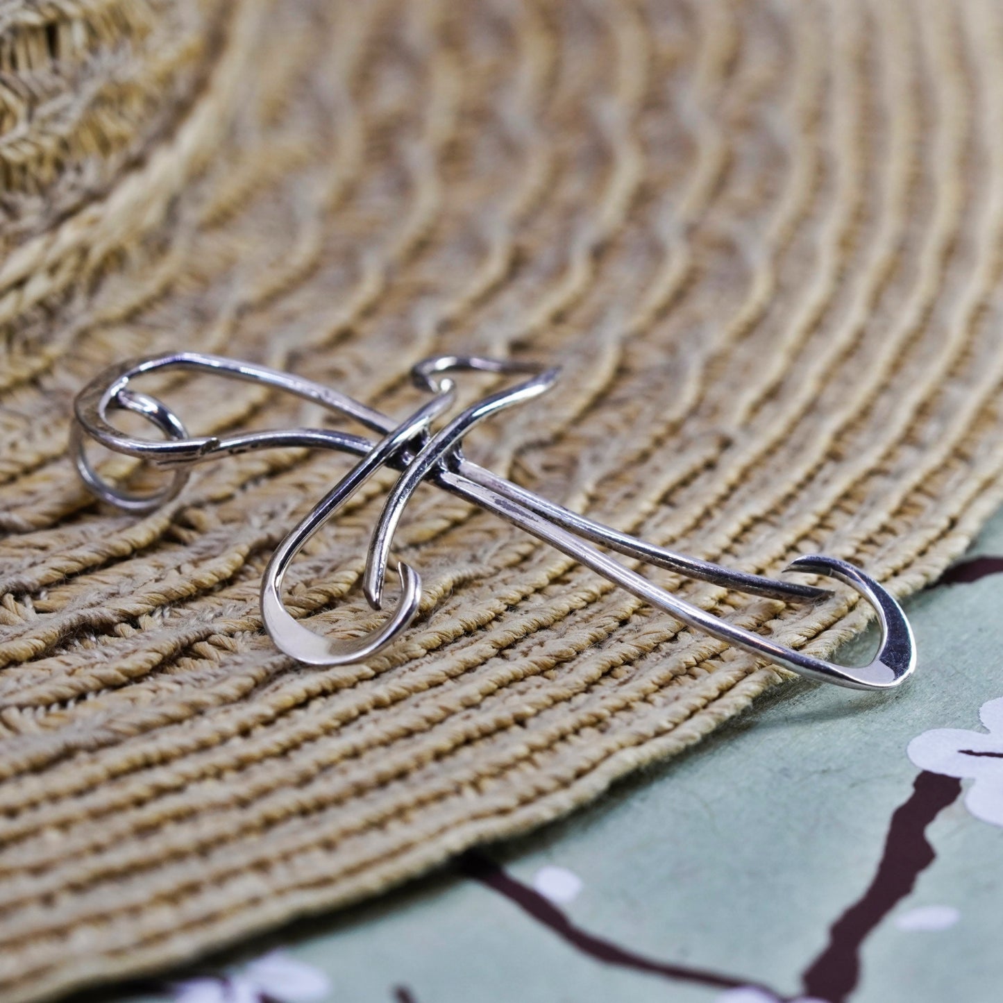 Vintage Sterling silver handmade pendant, 925 wired cross