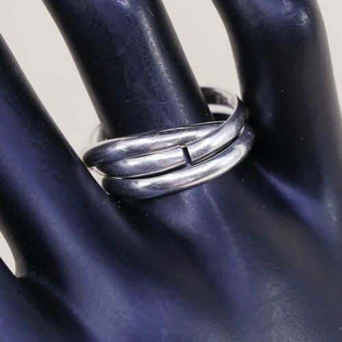 Size 8.25, Vtg Sterling Silver Handmade Ring, 925 Modern Entwinted Band