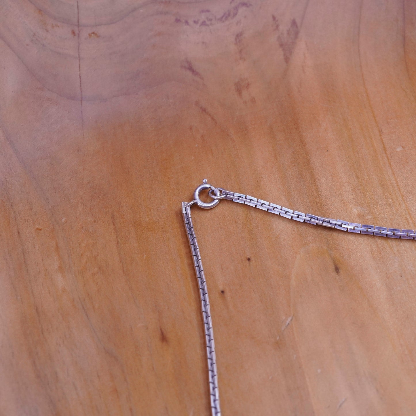 18”, sterling silver handmade necklace, 925 snake chain with lapis bead pendant