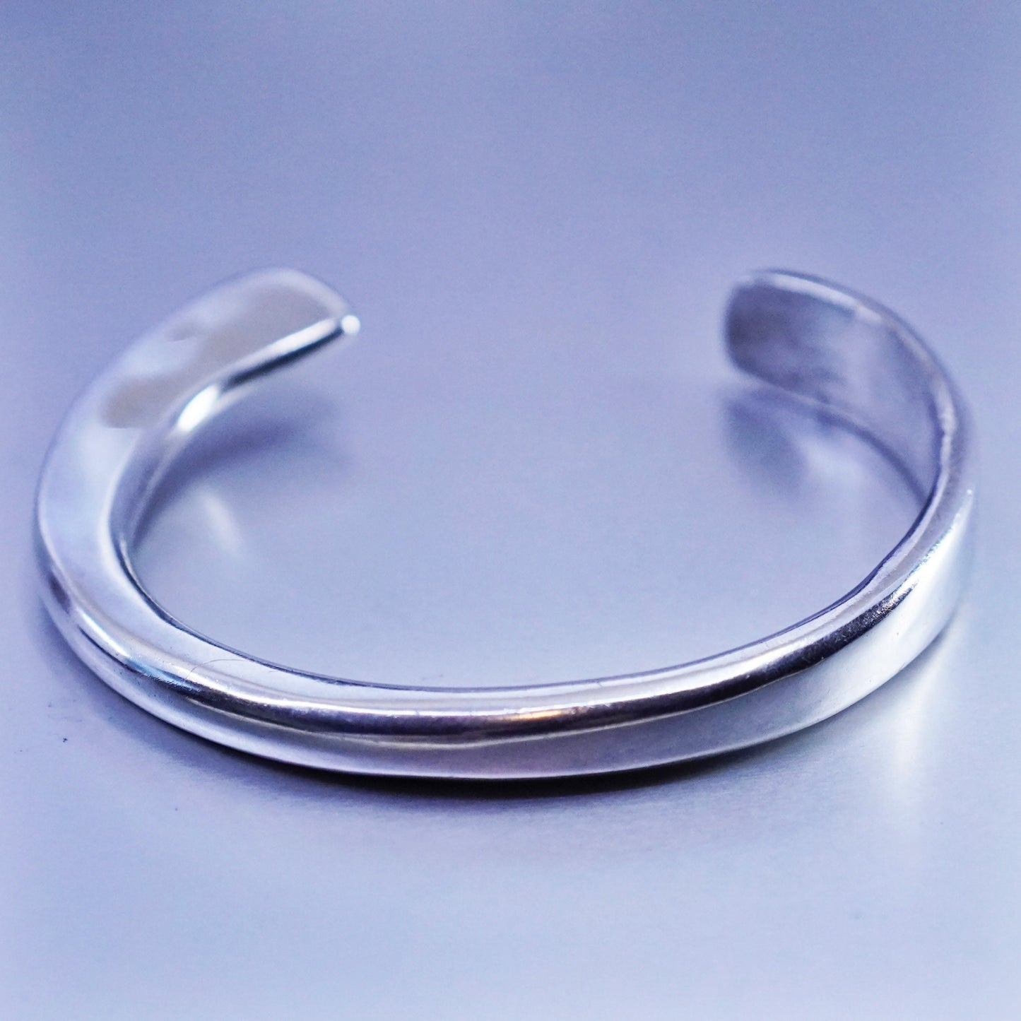 6.5”, Vintage Sterling 925 silver handmade bracelet, bold Simple cuff