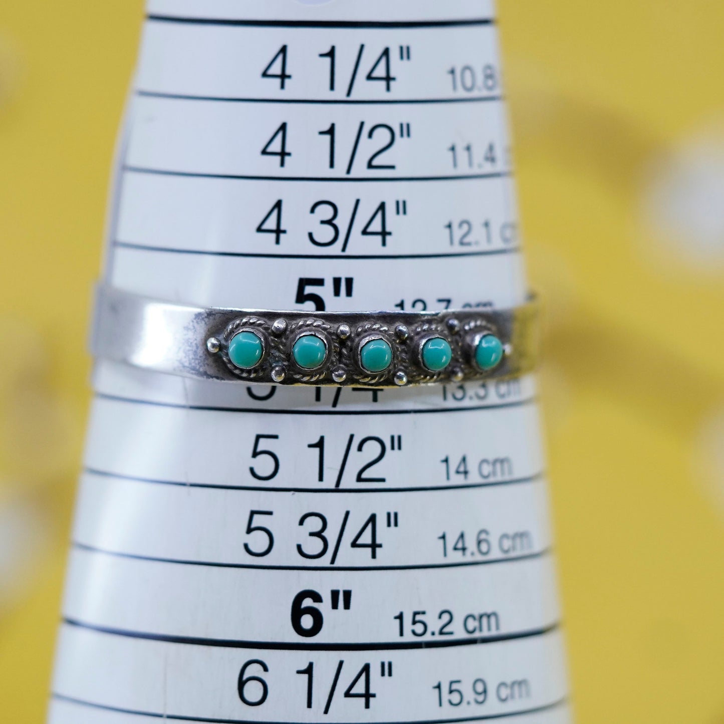 5”, Navajo Sterling silver bracelet, Native American, 925 cuff turquoise