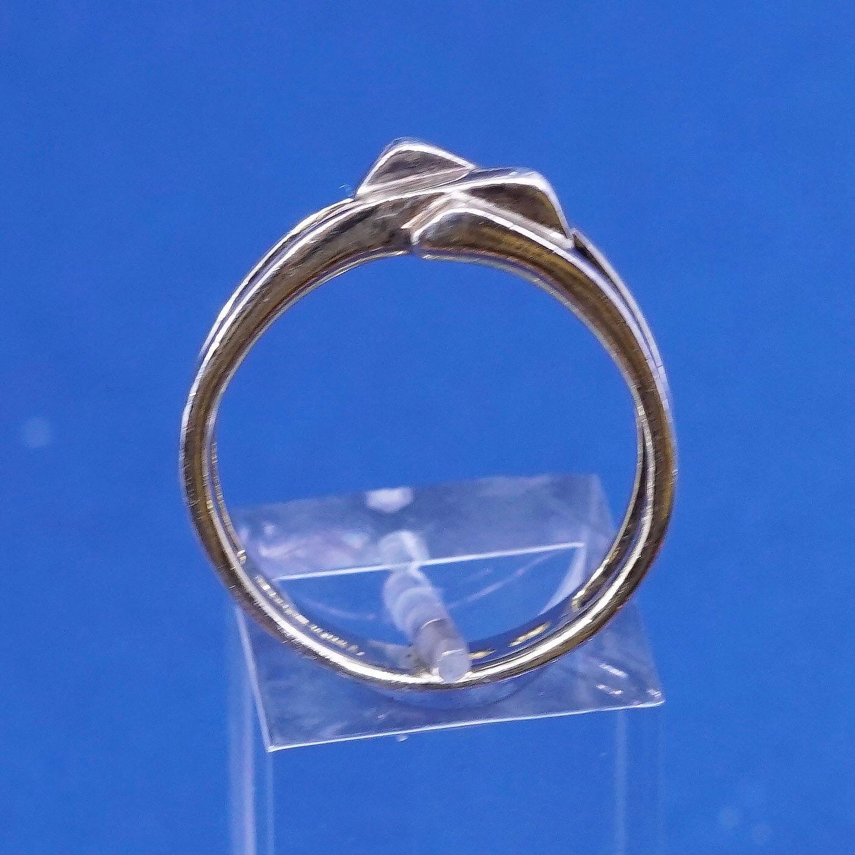 Size 9, vtg gold over sterling silver handmade ring, statement ribbed ring