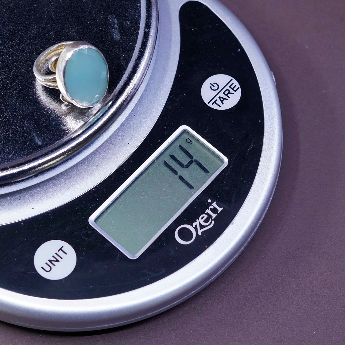 sz 7, vtg handmade statement Sterling Silver statement ring w/ Chalcedony Ring