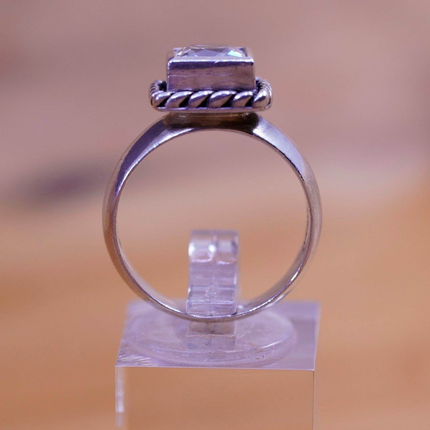 Size 8, R0836. Cubic Zirconia CZ Braided Ring by Silpada, sterling 925 Silver