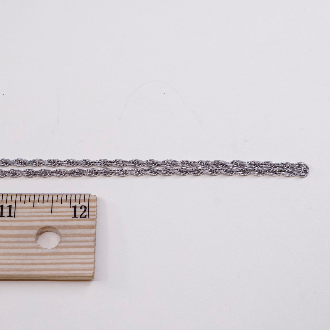 30", vtg sterling silver Italy 925 silver French rope chain necklace