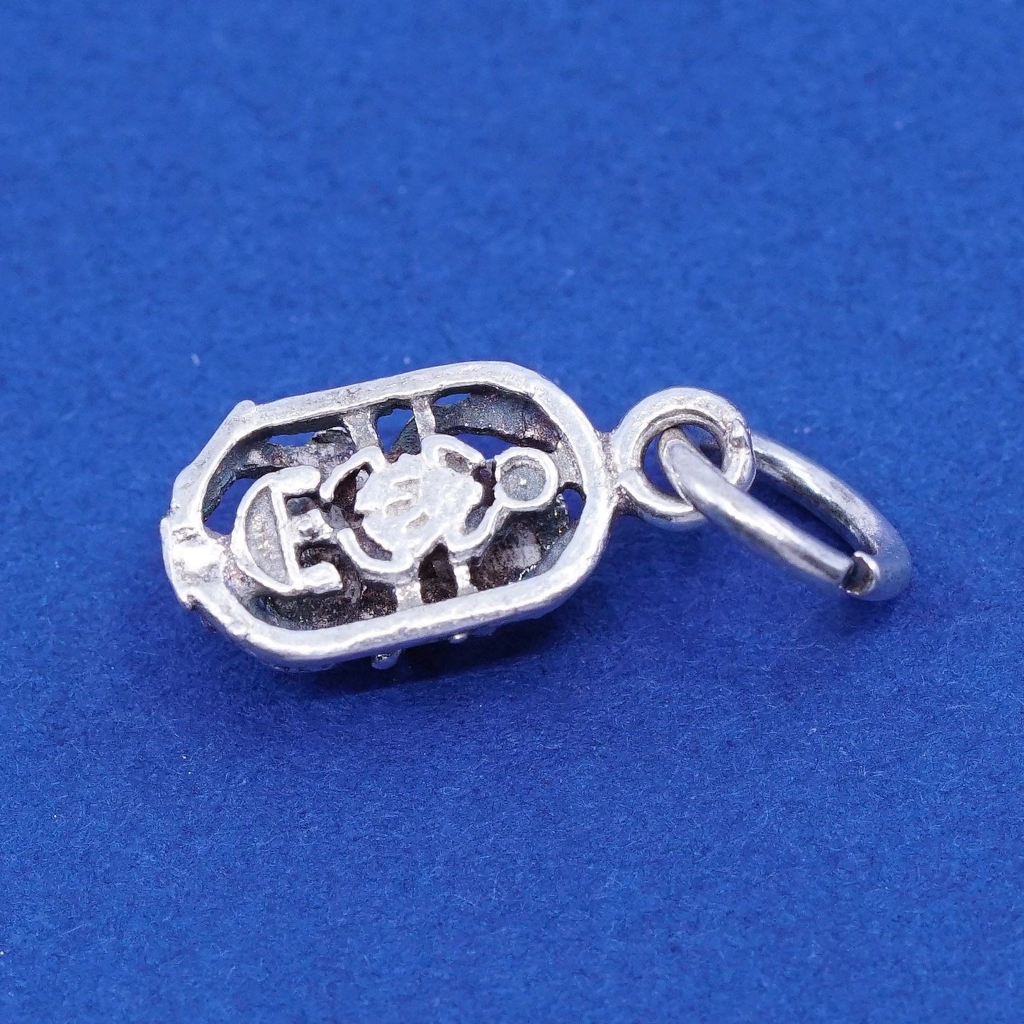 Vintage Sterling silver handmade pendant, 925 beetle charm