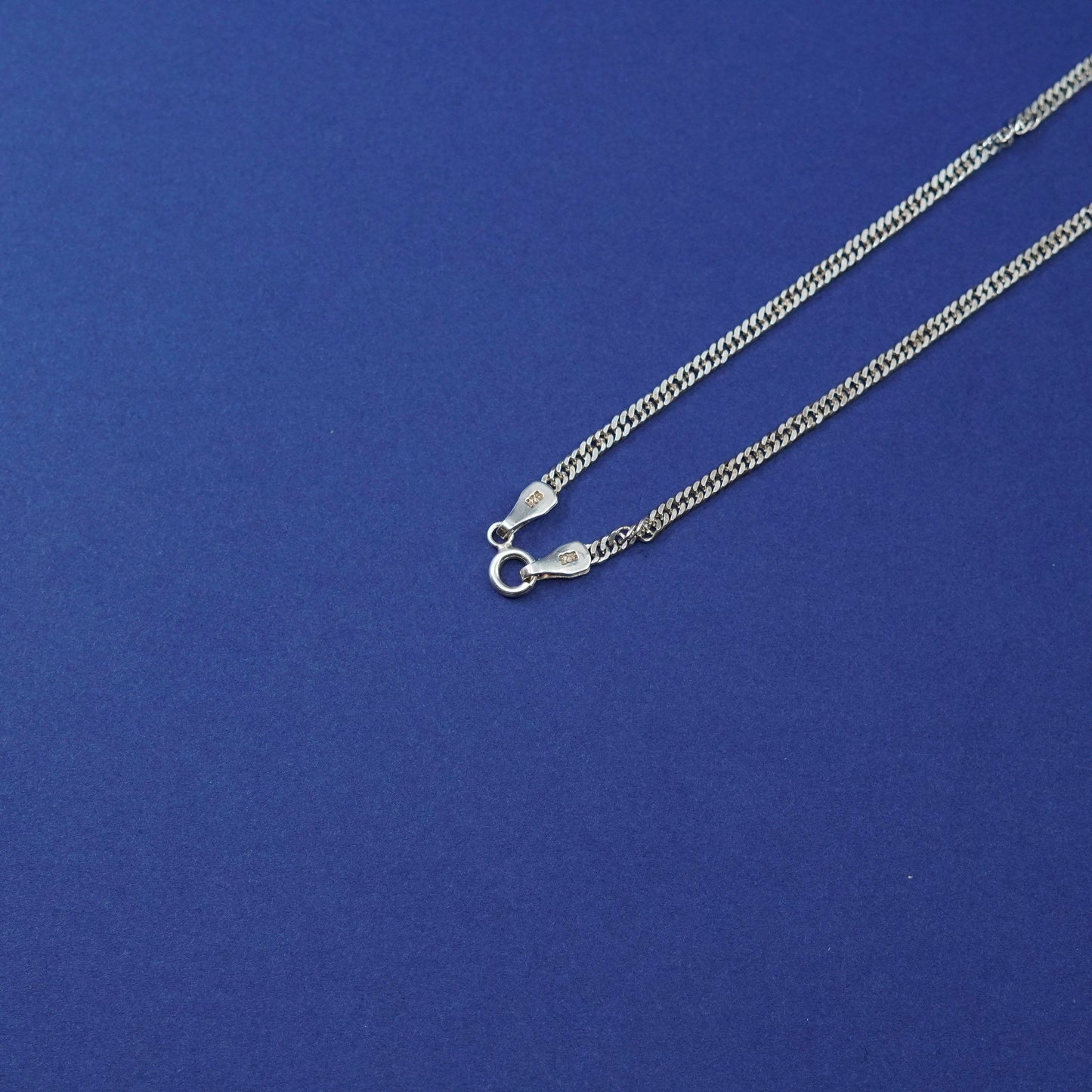 24”, 3mm, Sterling silver necklace, 925 curb chain cross pendant relief Jesus