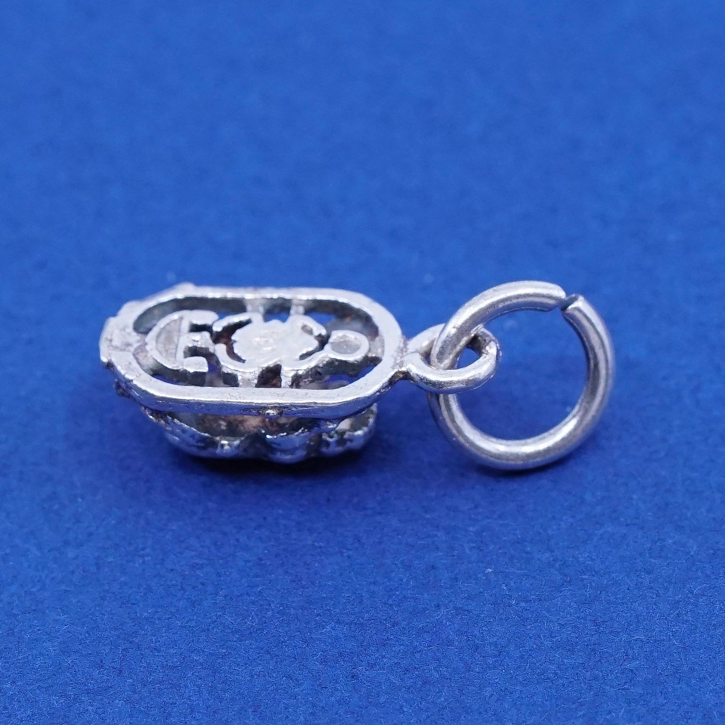 Vintage Sterling silver handmade pendant, 925 beetle charm