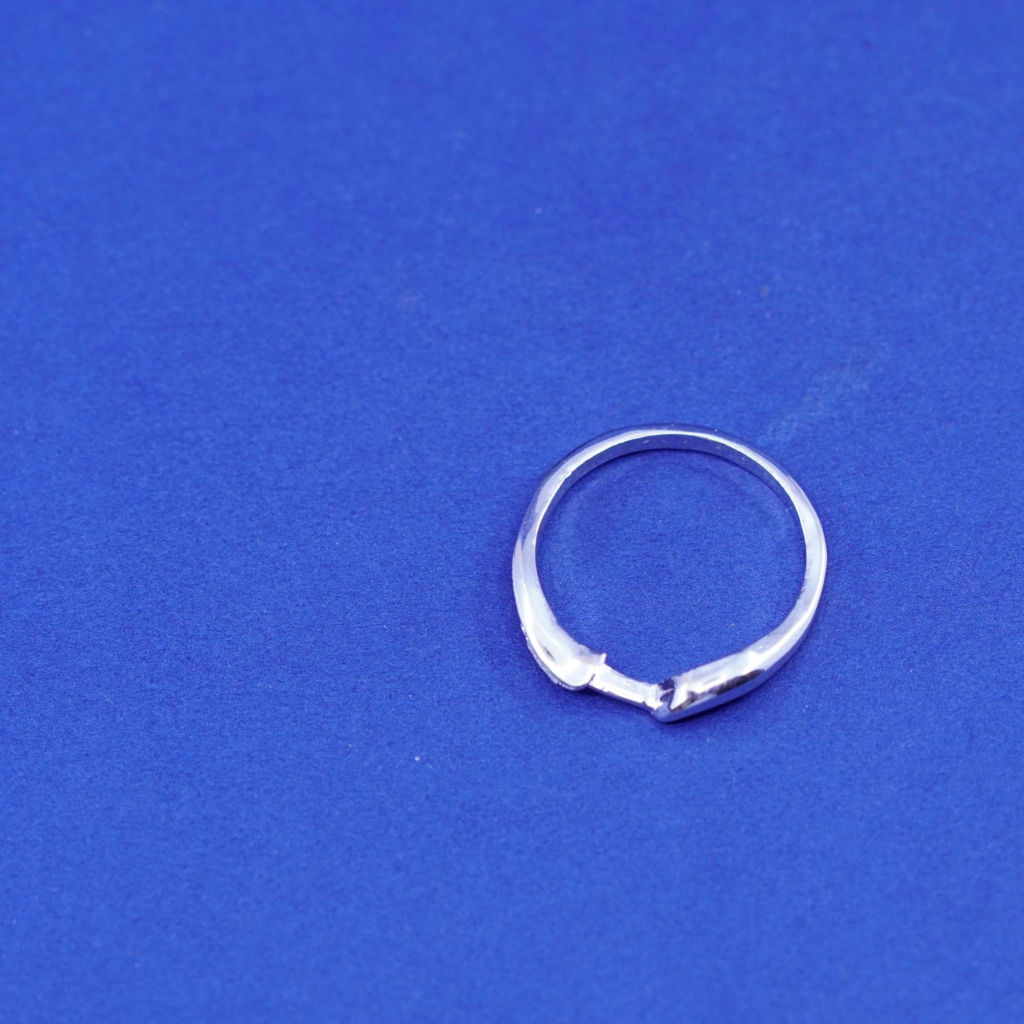Size 7, vintage Sterling silver handmade ring, 925 band with cz details
