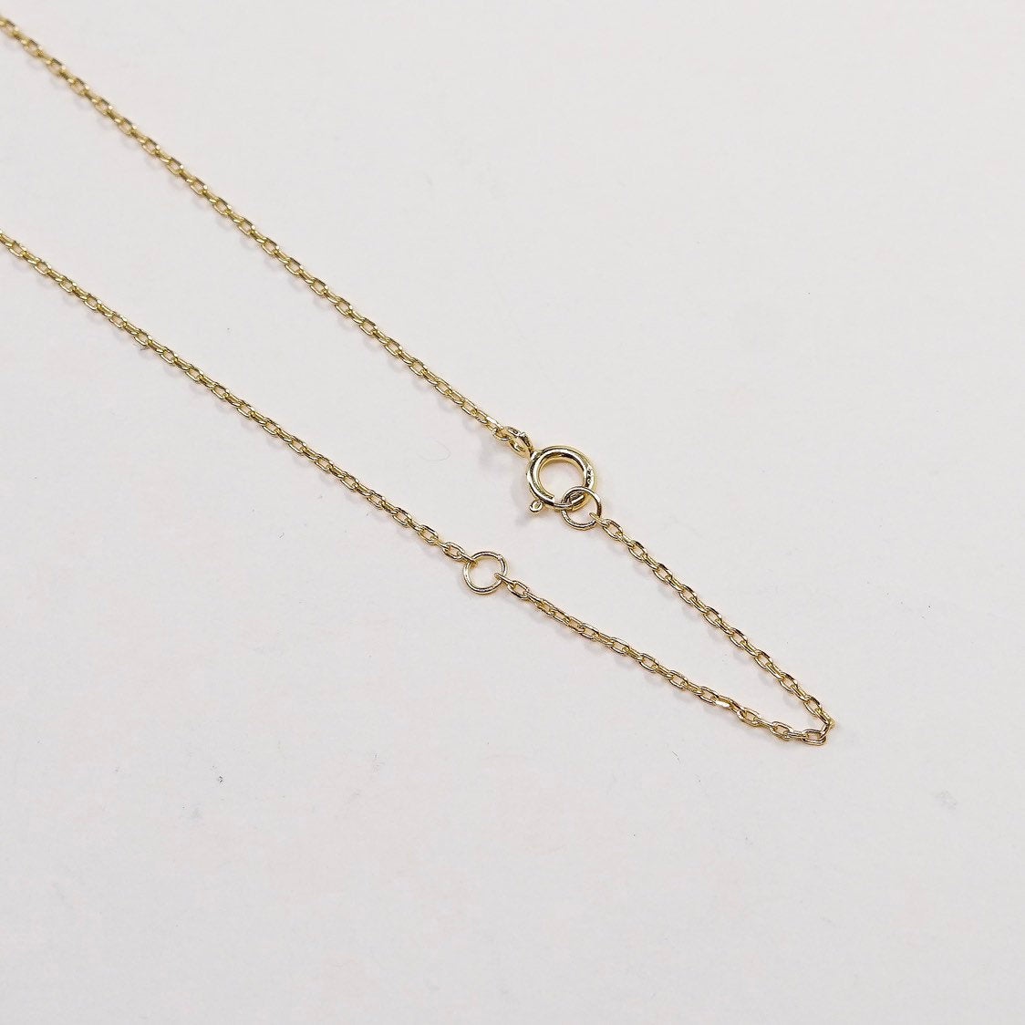 16+2”, Vermeil gold sterling silver necklace, 925 circle chain w/ pendant N Cz