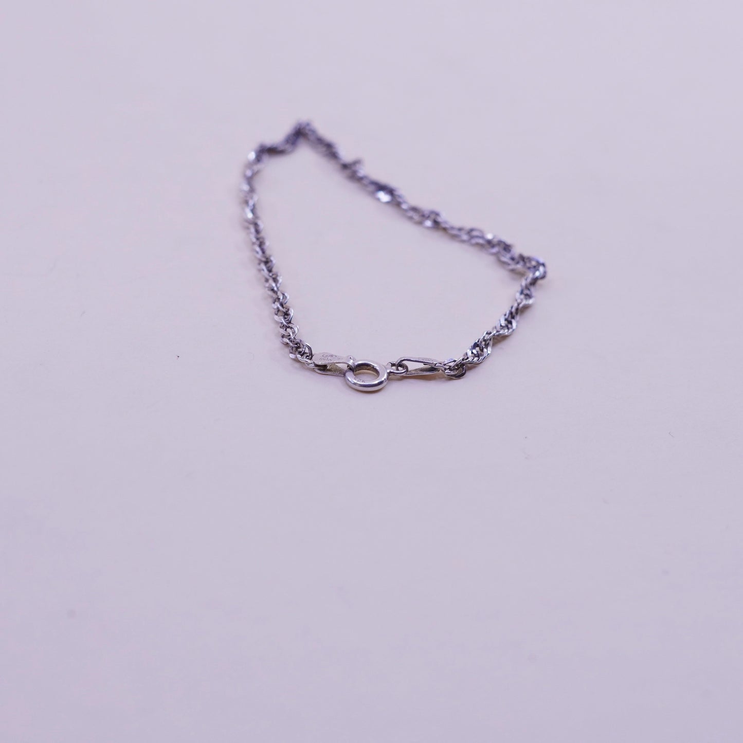7”, 3mm, Vintage Milor sterling silver bracelet, twisted curb link bracelet