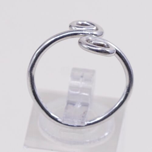 Size Adjustable, Sterling Silver Handmade Ring, 925 swirl Band, Stamped 925