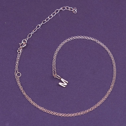16+2”, vintage vermeil rose gold Sterling silver necklace, 925 circle chain