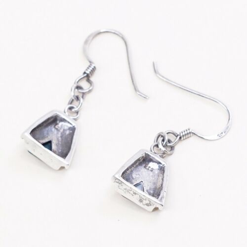 Amazing Southwestern handmade Sterling Silver earrings, 925 Malachite Dangles