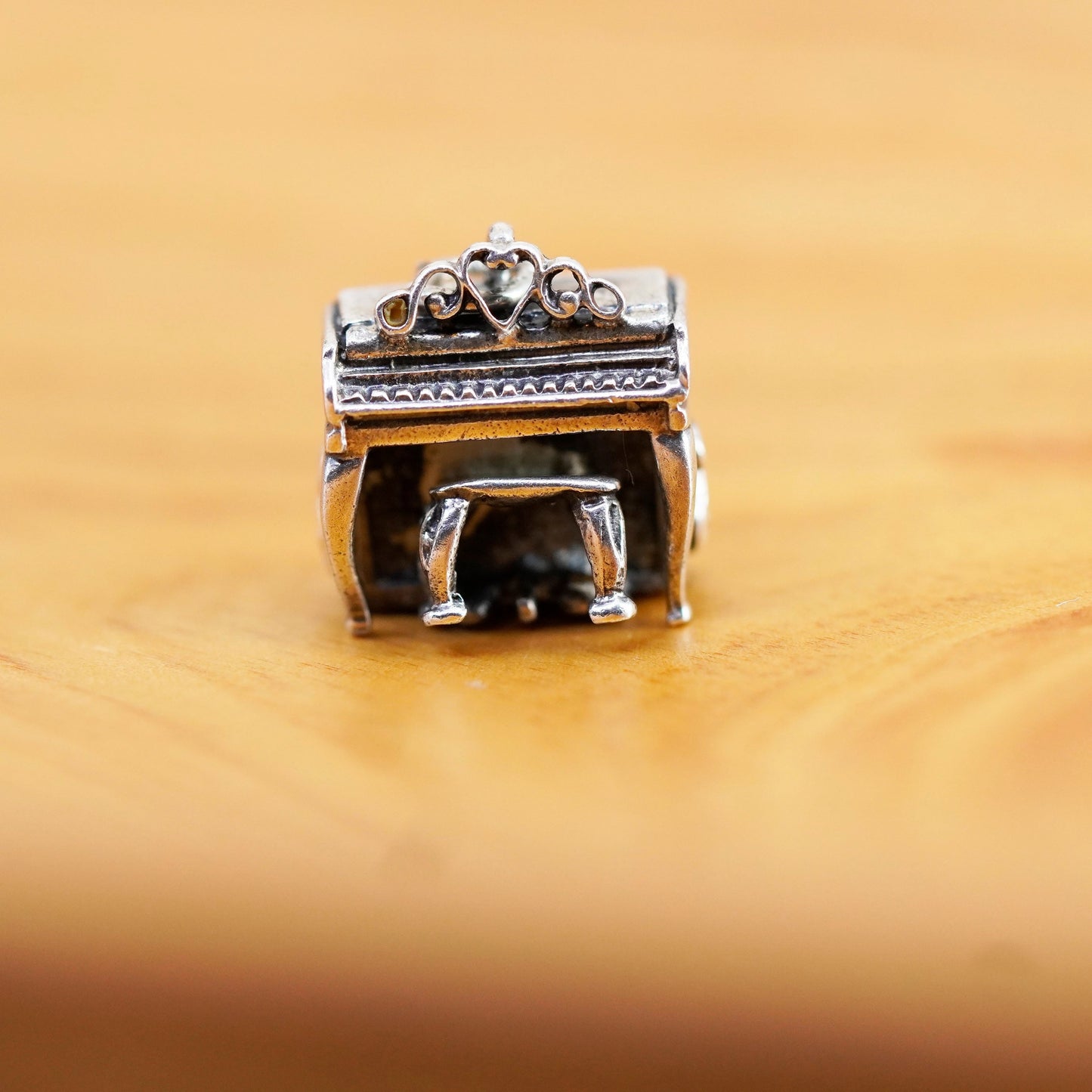 Vintage Sterling silver handmade pendant, 925 piano charm