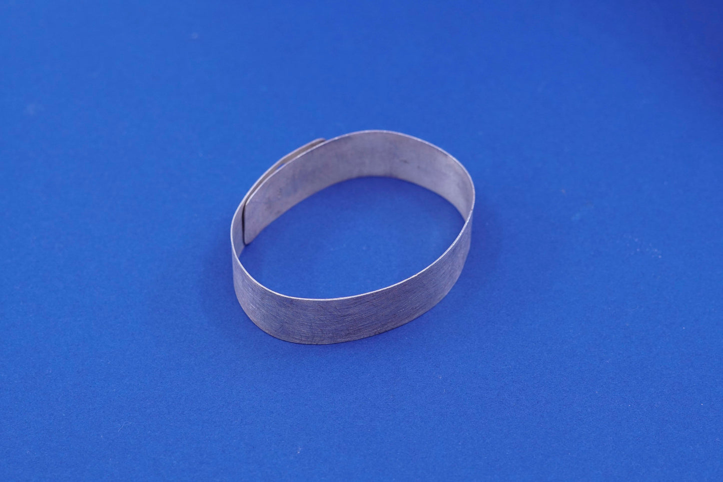 6.75”, vintage sterling silver handmade bracelet, 925 matted wide wrap bangle