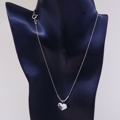 17”, Silpada N0514 925 Sterling Silver Snake Chain Necklace W/ Heart Pendant
